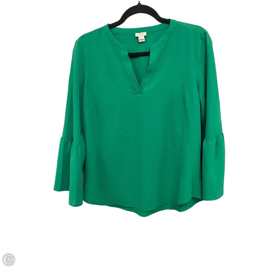 Blouse Long Sleeve By J. Crew In Green, Size: S