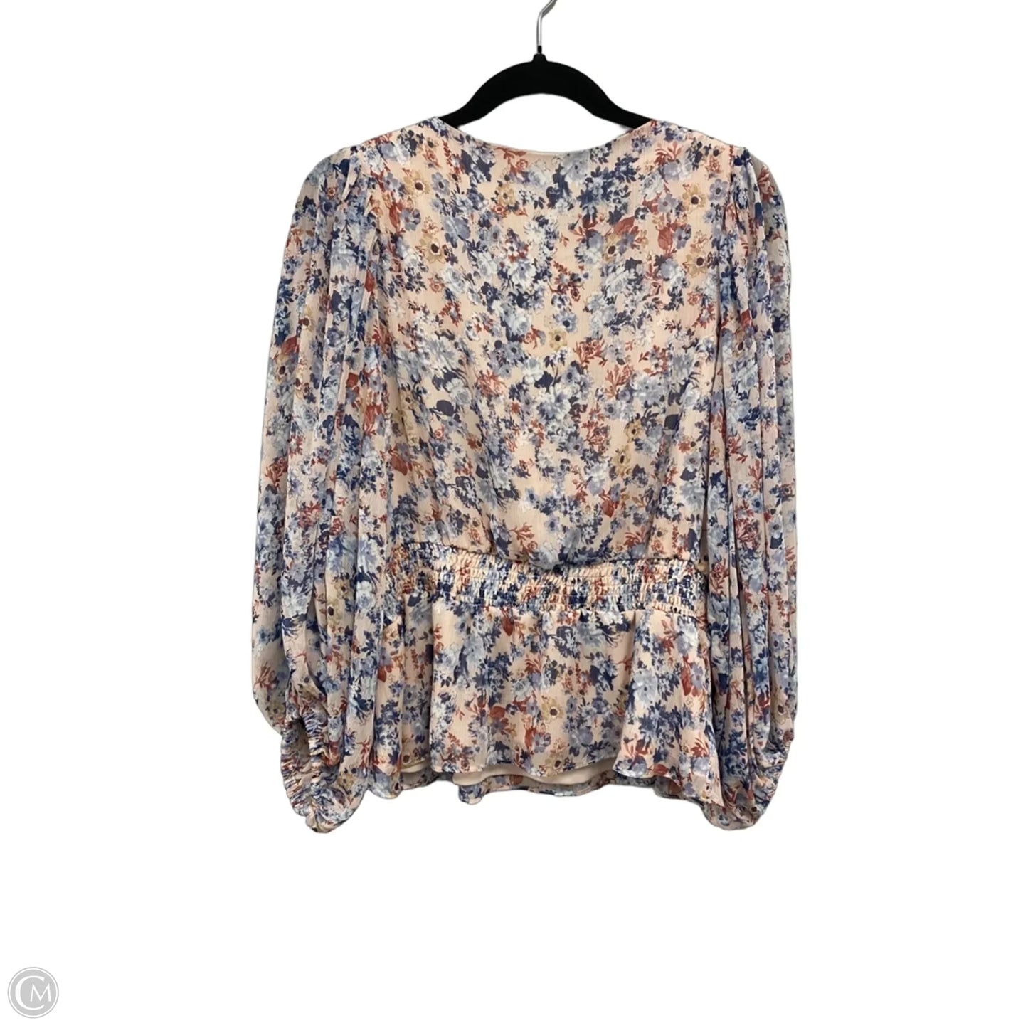 Blouse Long Sleeve By Catherine Malandrino In Blue & Pink, Size: Xl
