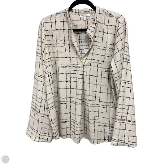 Blouse Long Sleeve By Prologue In Black & Cream, Size: L