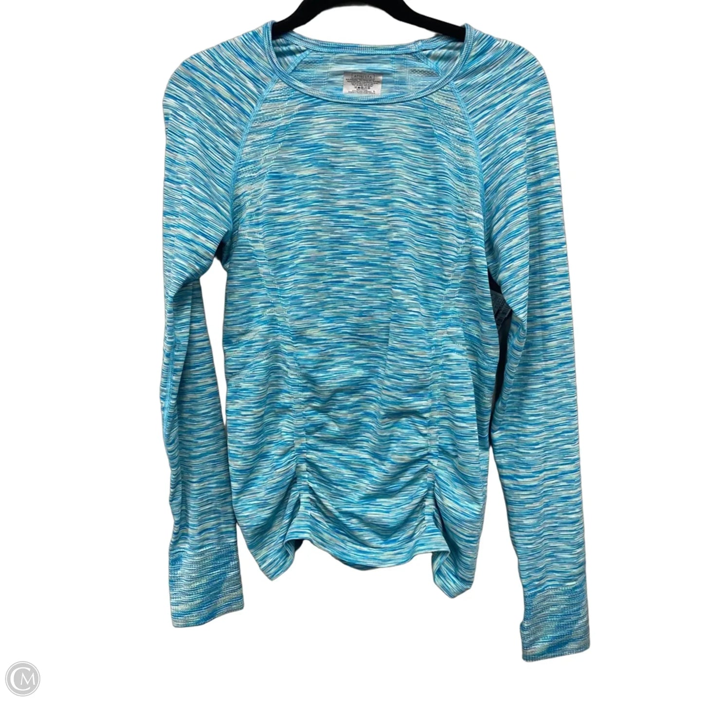 Athletic Top Long Sleeve Crewneck By Athleta In Blue & White, Size: L
