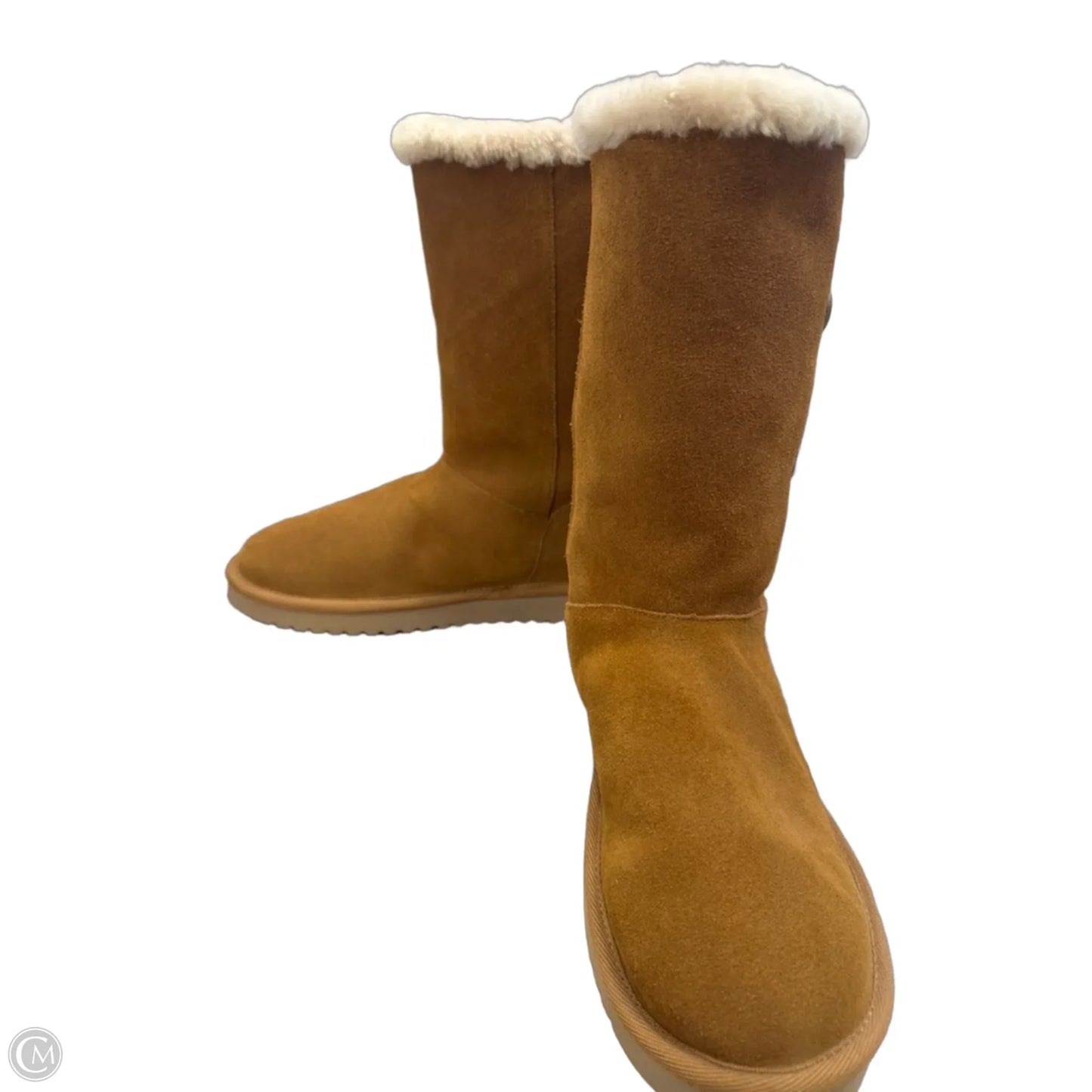 Boots Mid-calf Flats By Koolaburra By Ugg In Brown & Cream, Size: 9