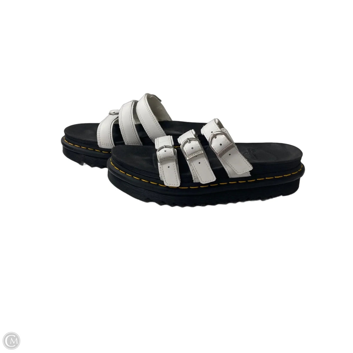 Sandals Heels Platform By Dr Martens In Black & White, Size: 9