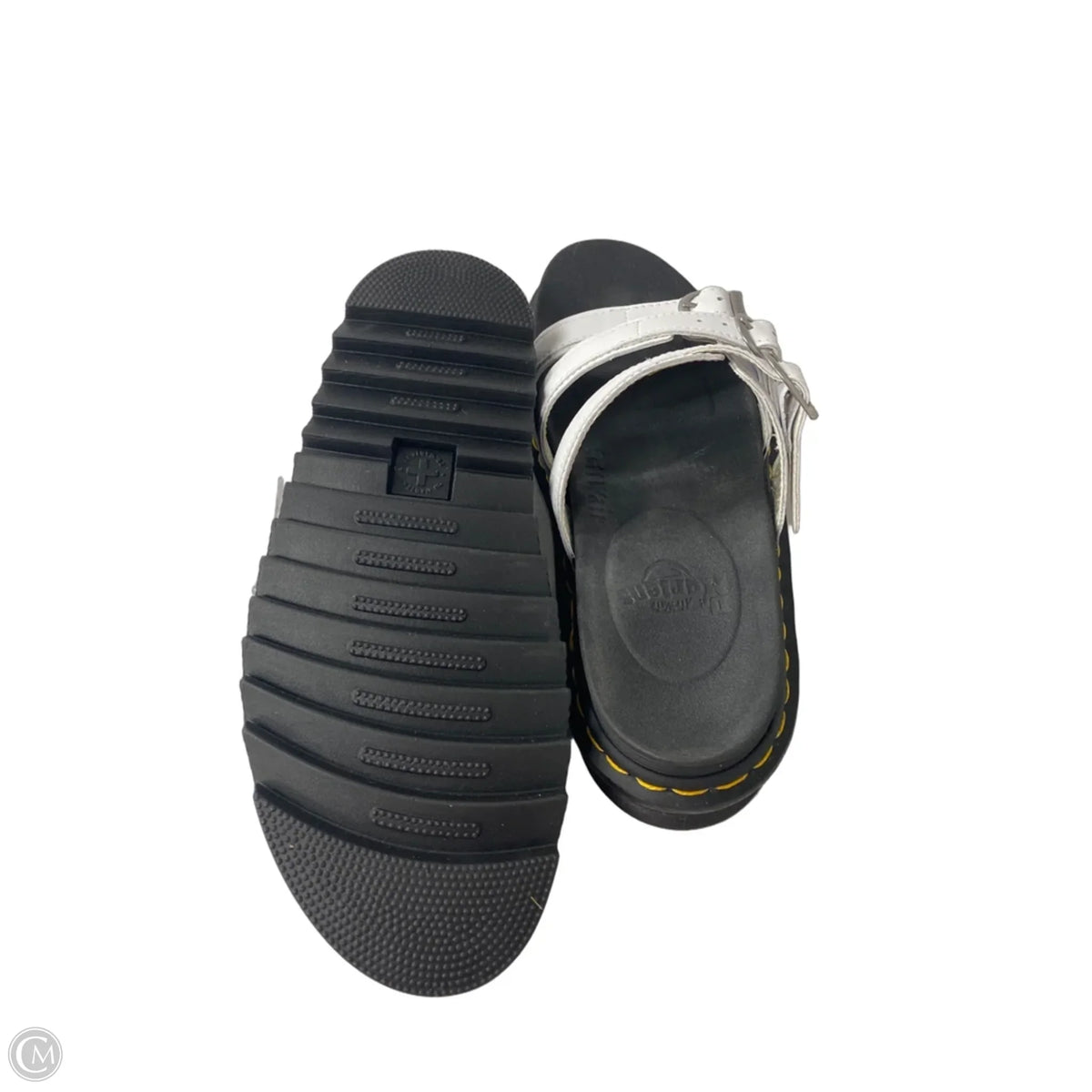 Sandals Heels Platform By Dr Martens In Black & White, Size: 9