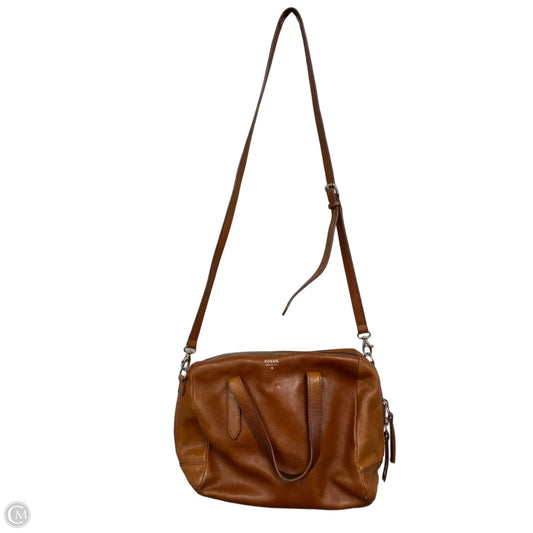 Crossbody Leather By Fossil, Size: Medium