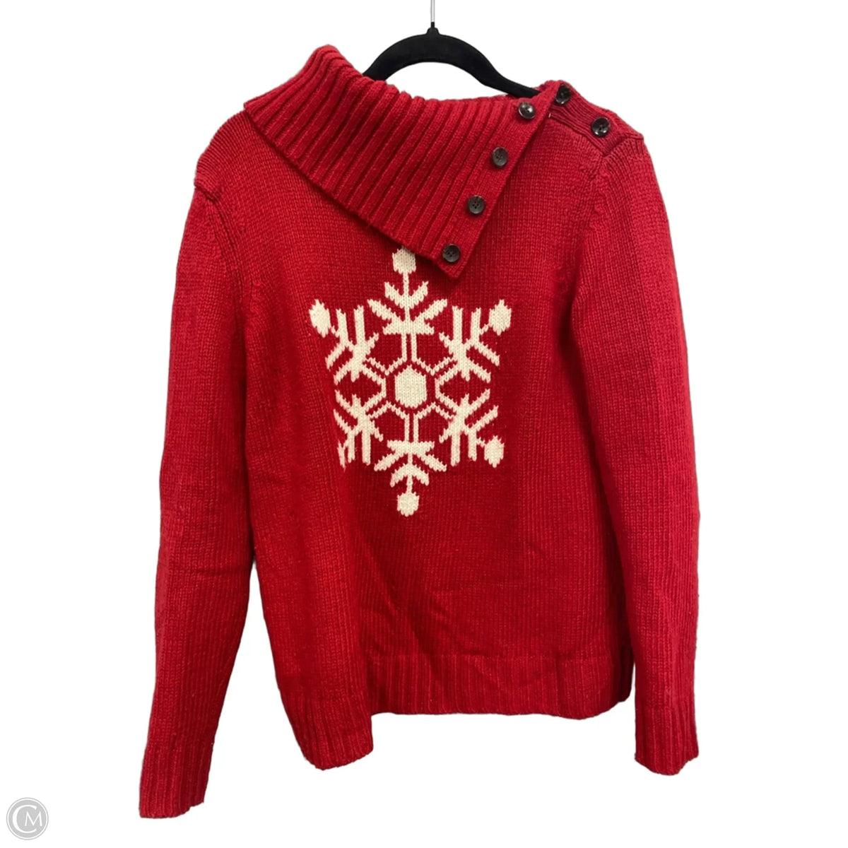 Sweater By Talbots In Red & White, Size: S
