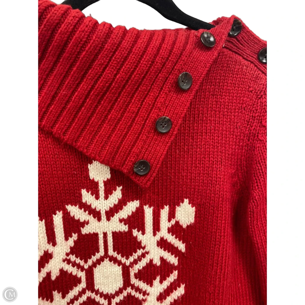 Sweater By Talbots In Red & White, Size: S