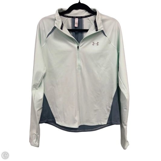 Athletic Top Long Sleeve Collar By Under Armour In Green, Size: L
