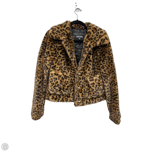 Jacket Faux Fur & Sherpa By Kensie In Black & Brown, Size: Sp