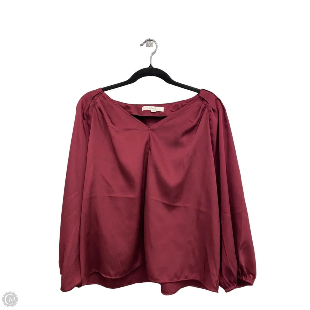 Blouse Long Sleeve By Loft In Maroon, Size: Lp