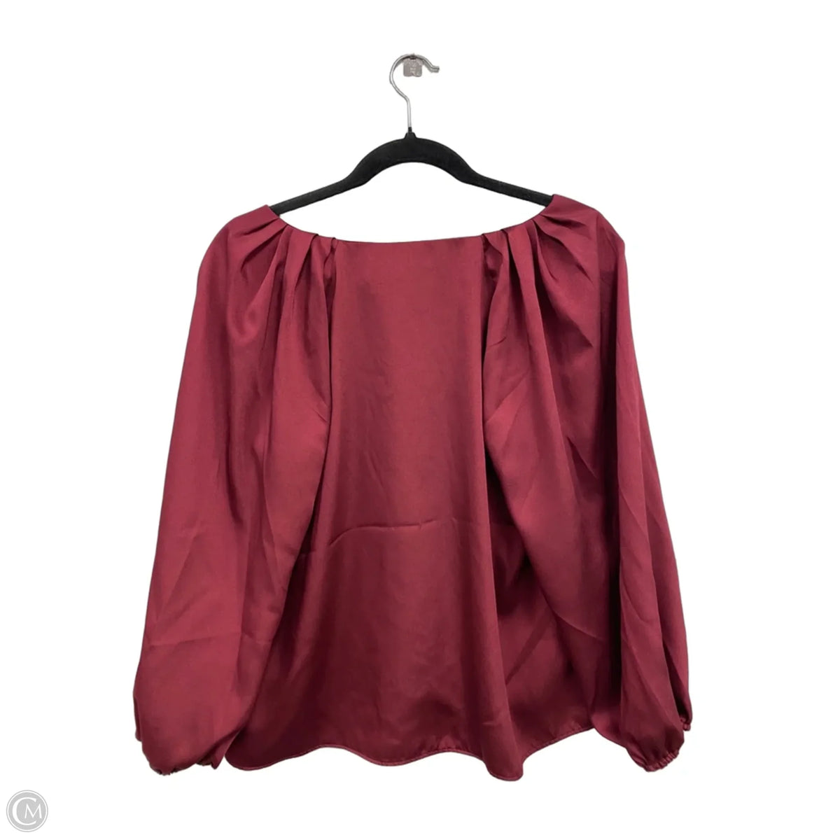 Blouse Long Sleeve By Loft In Maroon, Size: Lp