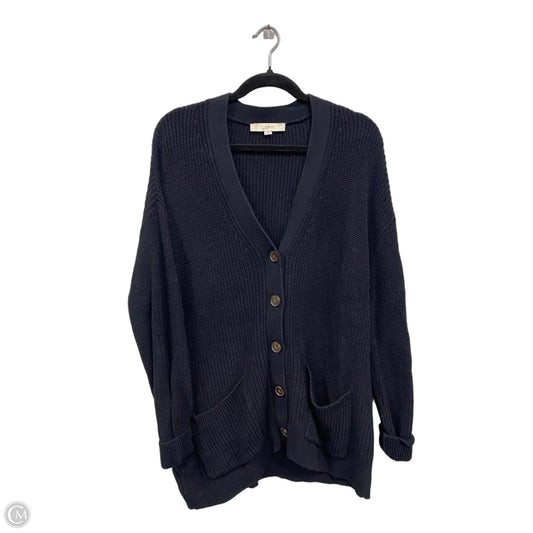 Sweater Cardigan By Loft In Black, Size: L
