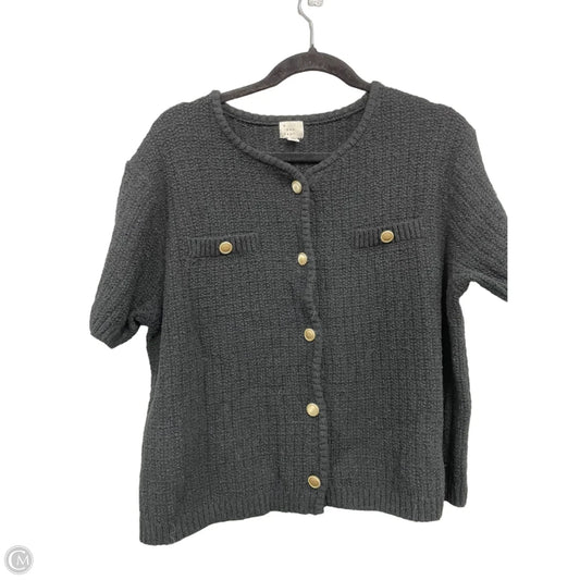 Sweater Short Sleeve By A New Day In Black & Gold, Size: Xl