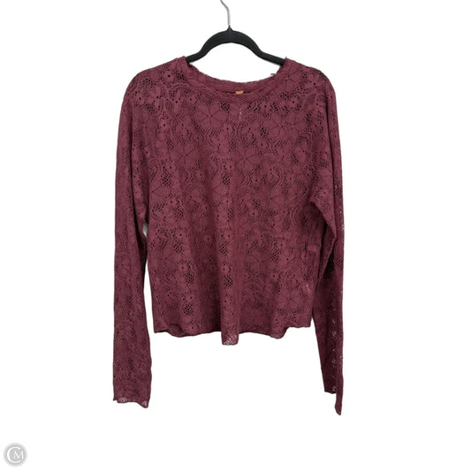 Top Long Sleeve By Free People In Maroon, Size: Xl