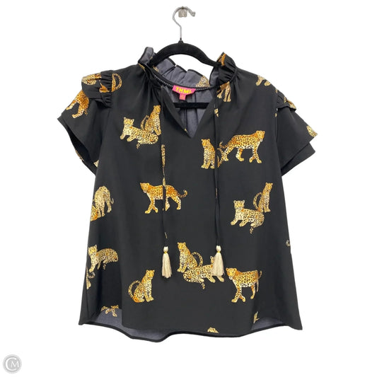 Blouse Short Sleeve By Thml In Black & Brown, Size: Xl