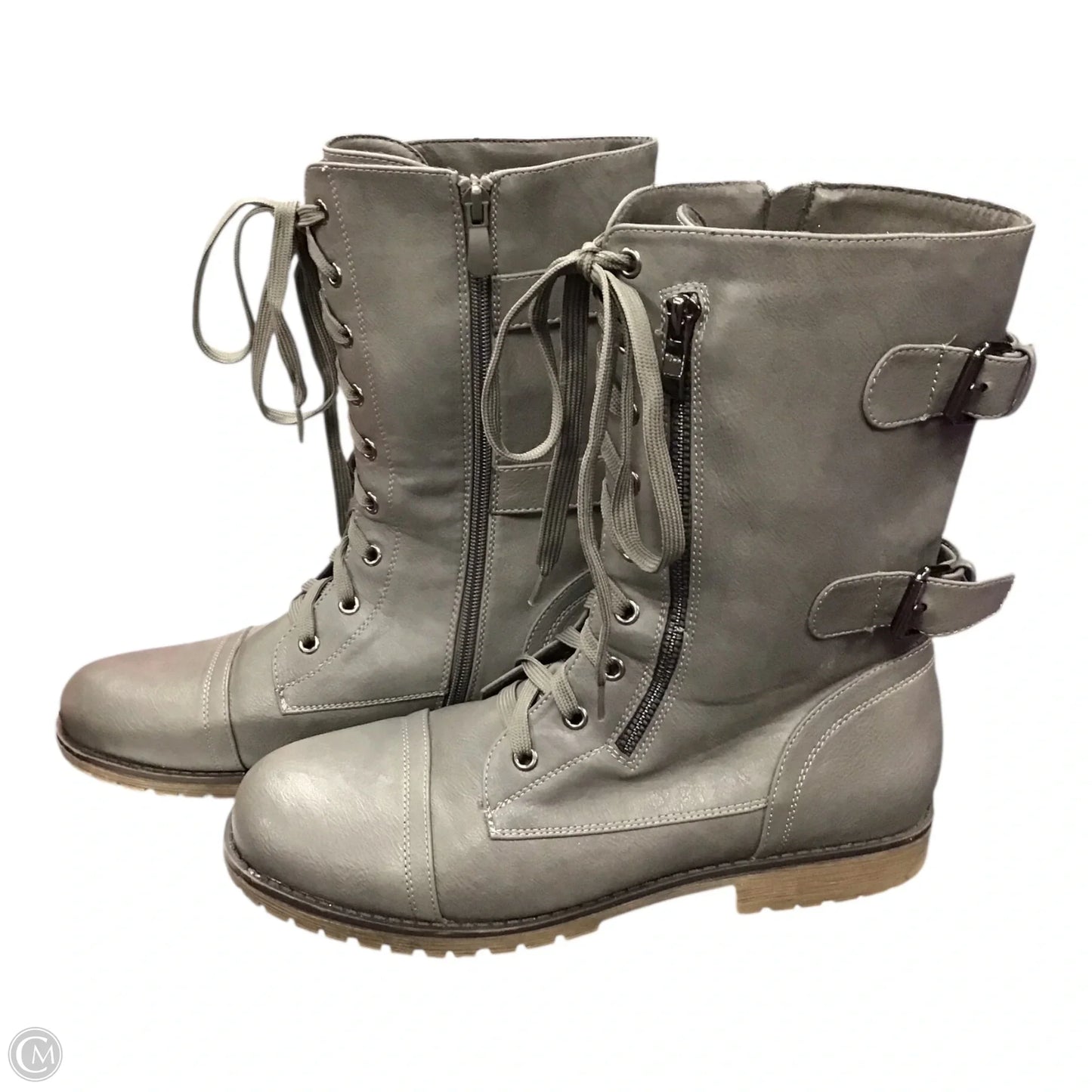 Boots Combat By Clothes Mentor In Grey, Size: 10