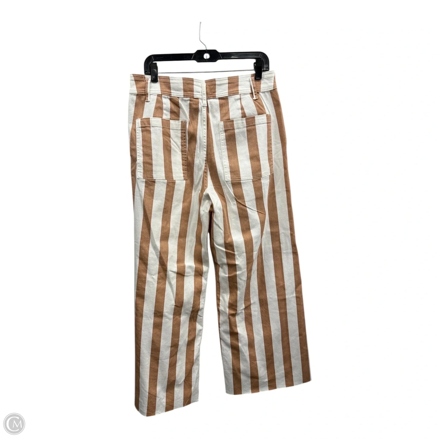 Jeans Wide Leg By Bohme In Striped Pattern, Size: Xl