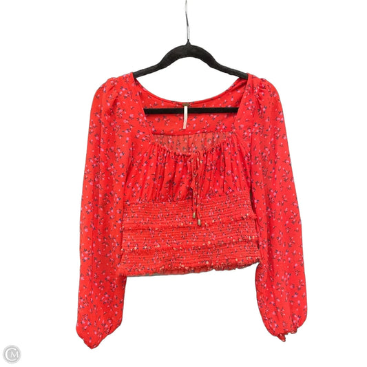 Blouse Long Sleeve By Free People In Purple & Red, Size: S