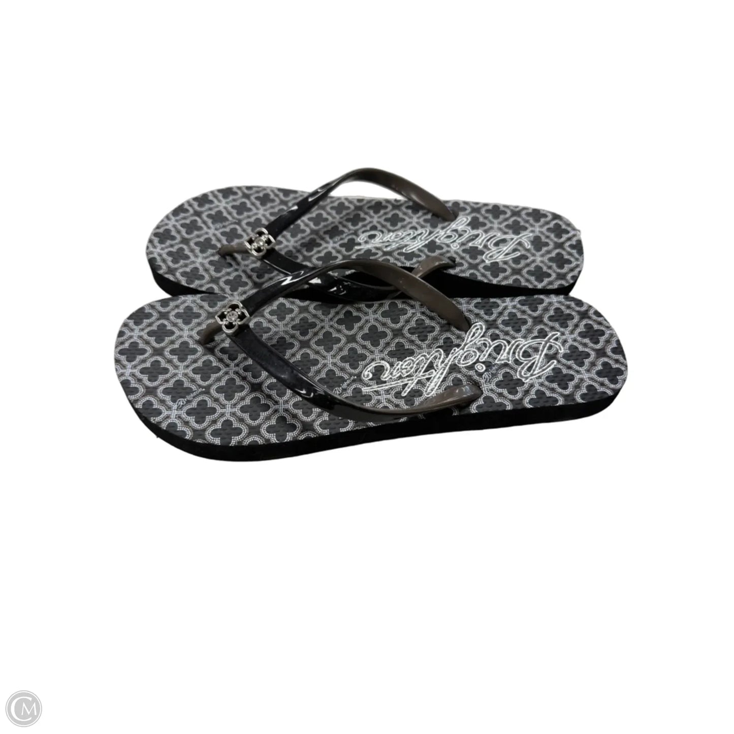 Sandals Flip Flops By Brighton In Black & White, Size: 8