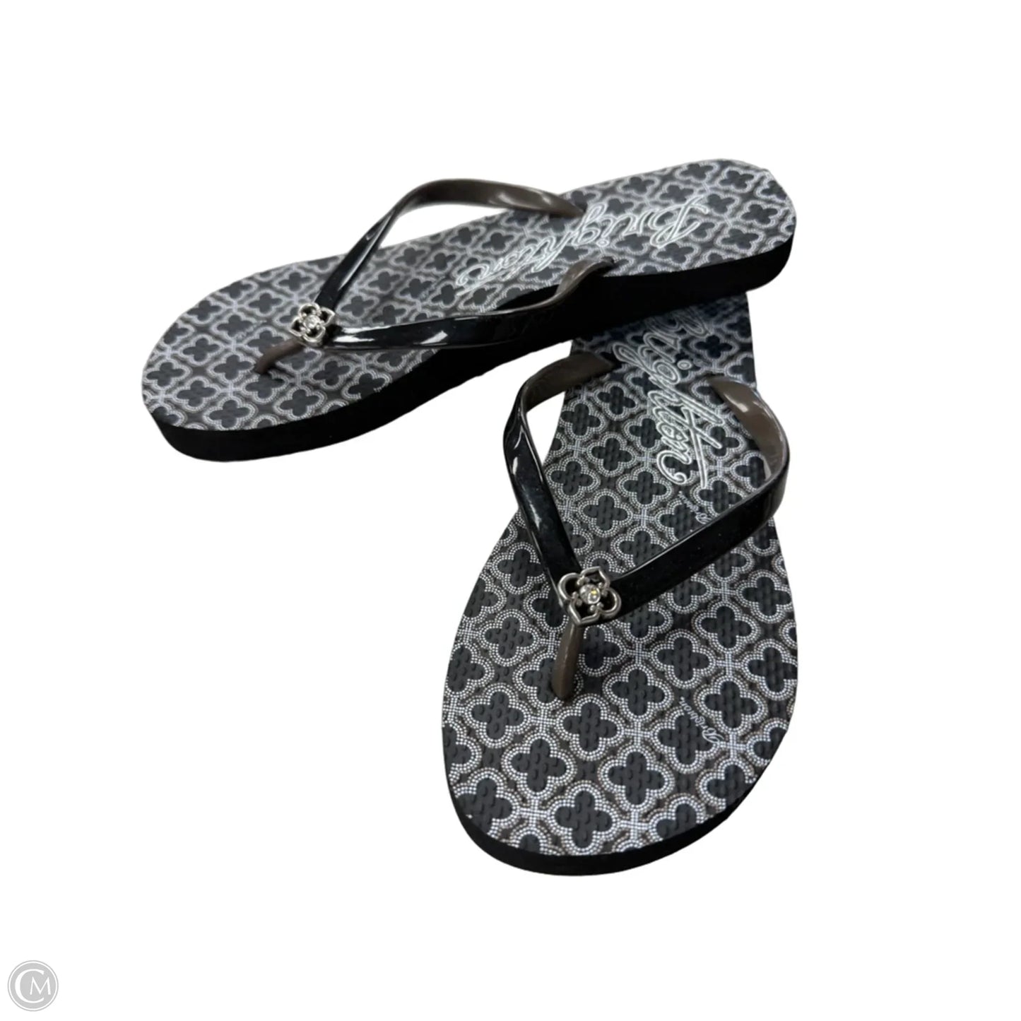 Sandals Flip Flops By Brighton In Black & White, Size: 8