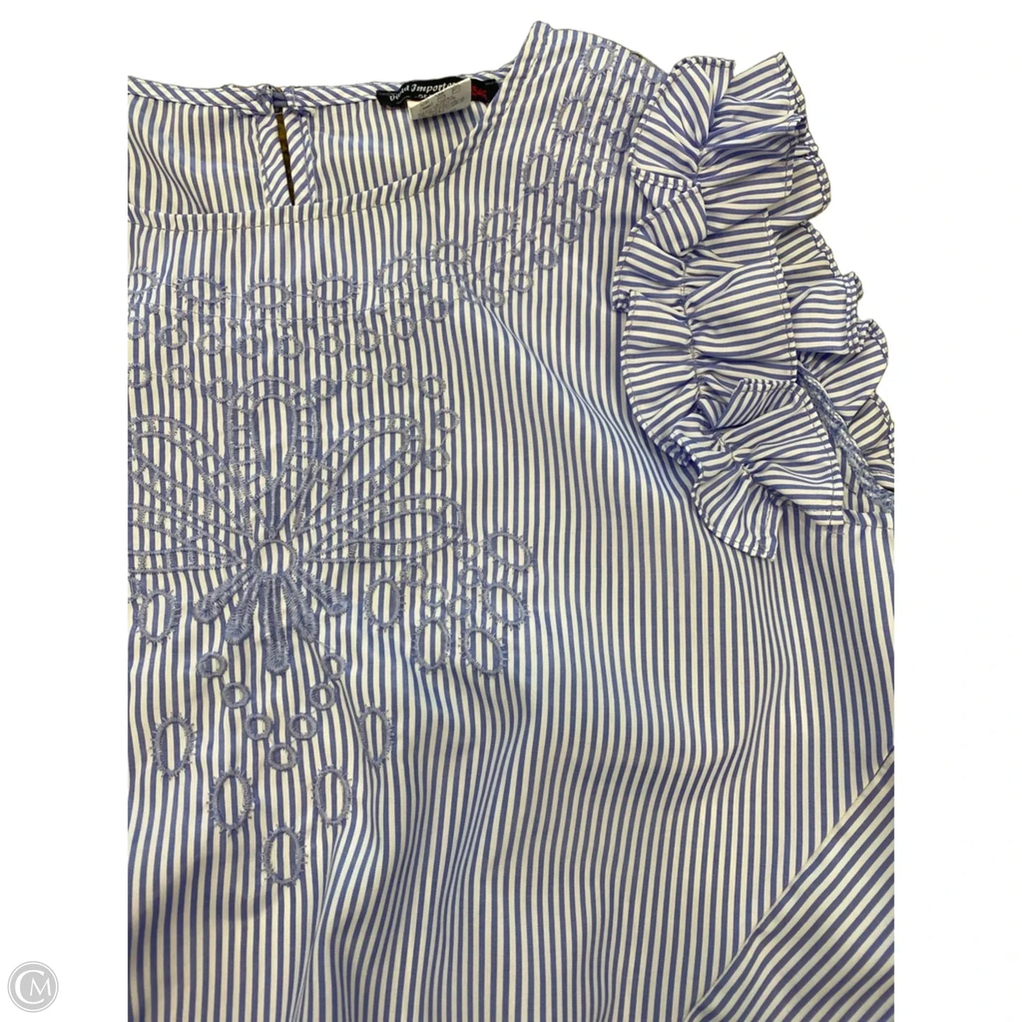 Top Sleeveless By Clothes Mentor In Blue & White, Size: M