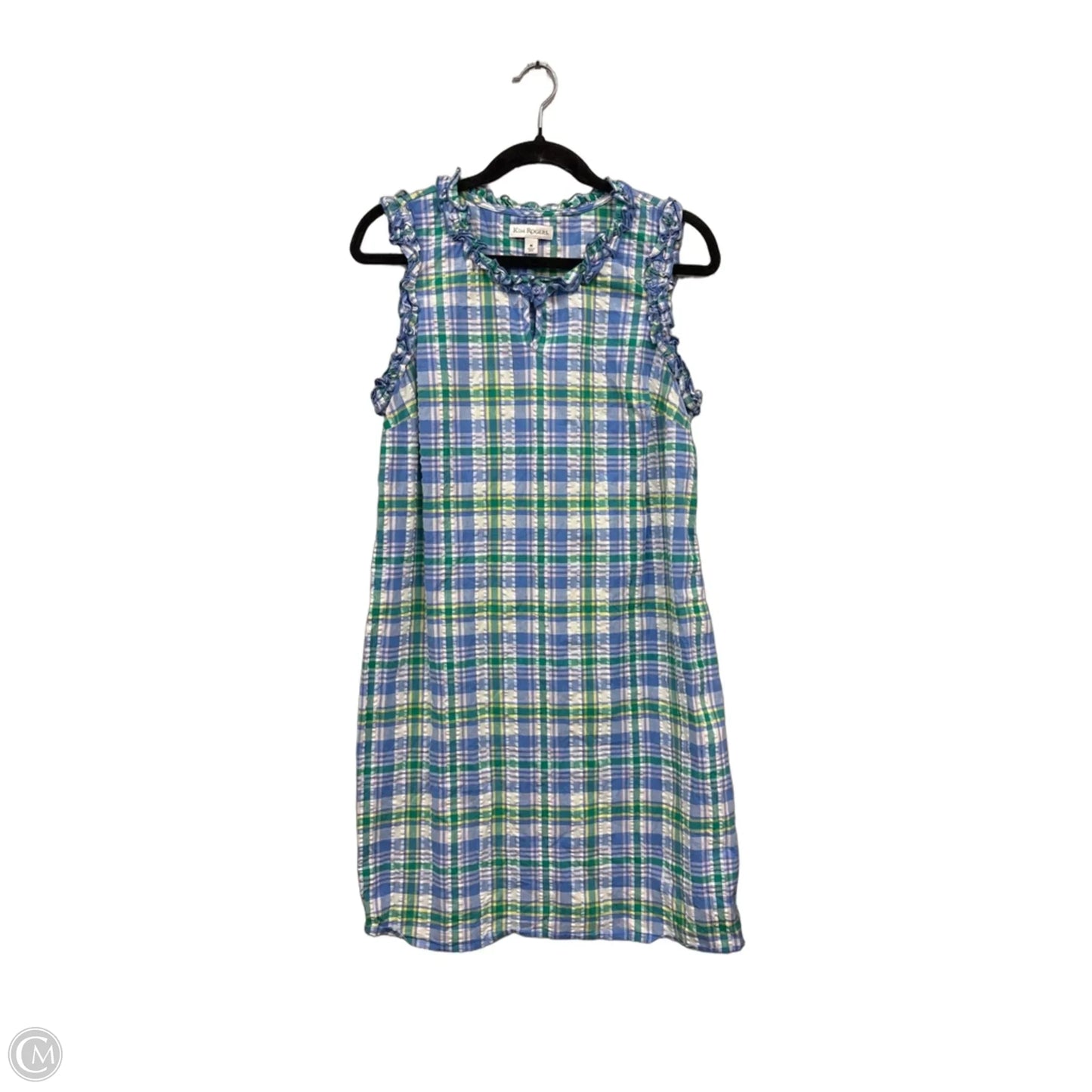 Dress Casual Short By Kim Rogers In Blue & Green, Size: M