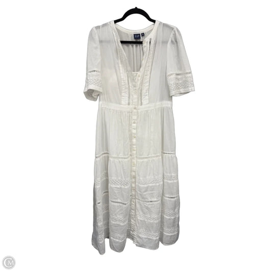 Dress Casual Midi By Gap In White, Size: M