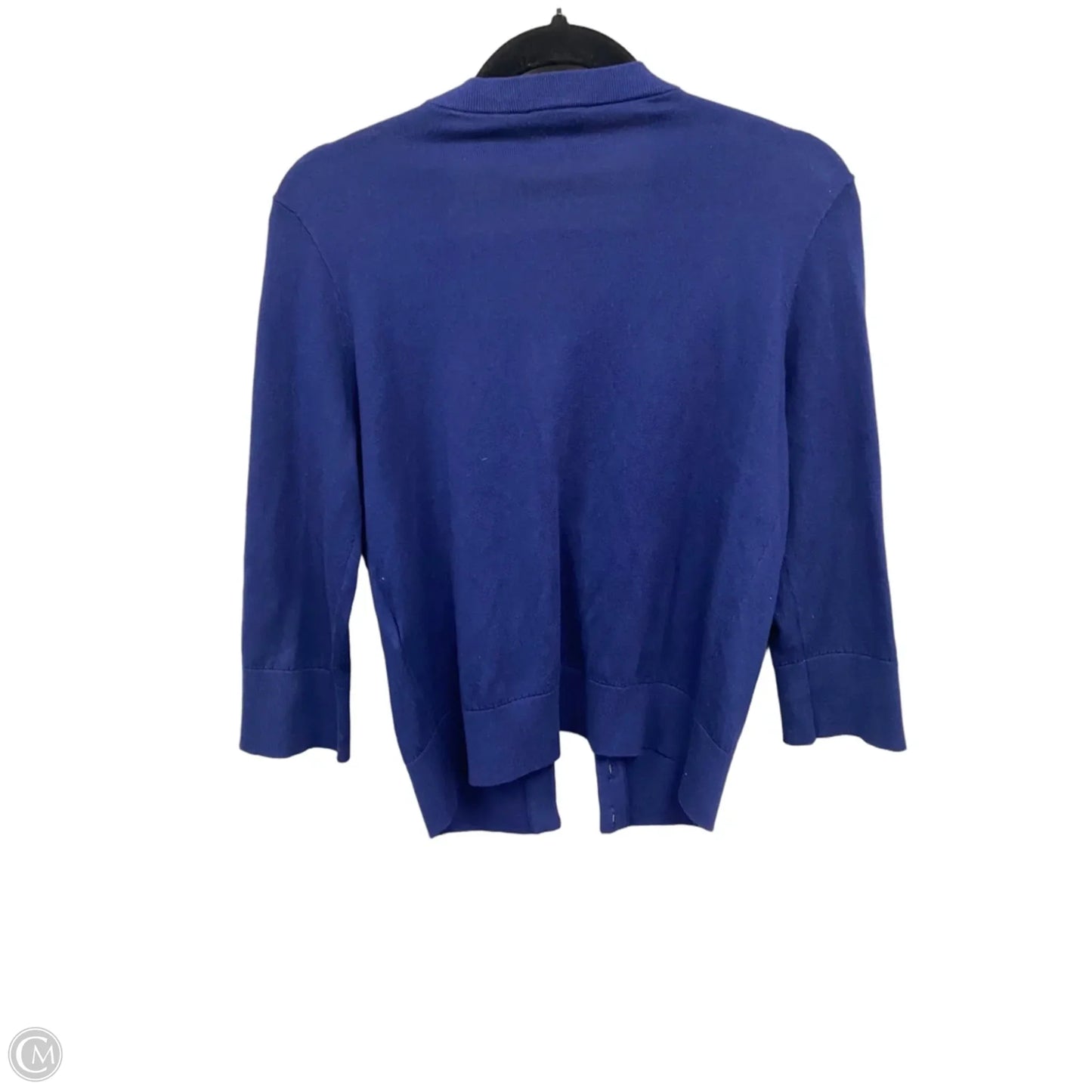 Sweater Cardigan Designer By Kate Spade In Blue & White, Size: M