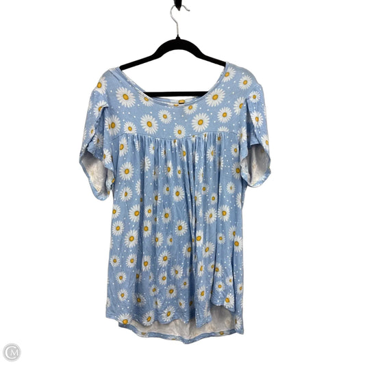 Top Short Sleeve By Clothes Mentor In Blue & White, Size: 30