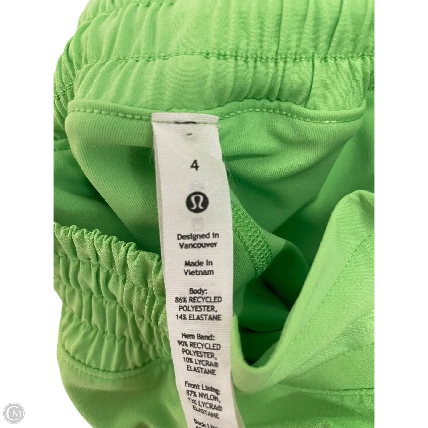 Athletic Shorts By Lululemon In Green, Size: 4