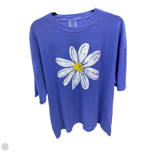 Top Short Sleeve By Comfort Colors In Purple, Size: 3x
