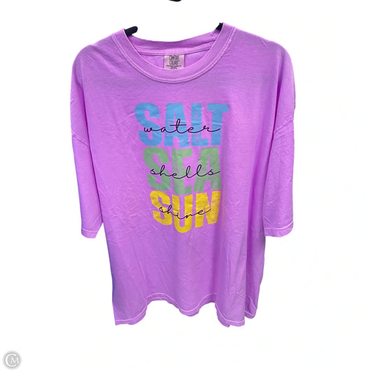 Top Short Sleeve By Comfort Colors In Purple, Size: 3x