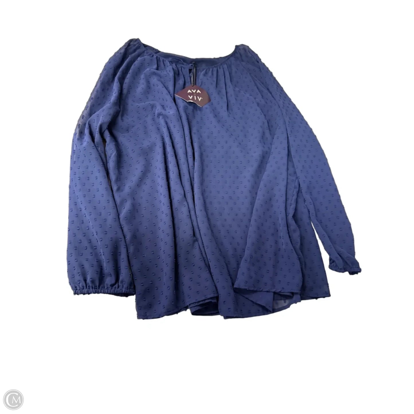 Top Long Sleeve By Ava & Viv In Navy, Size: 4x
