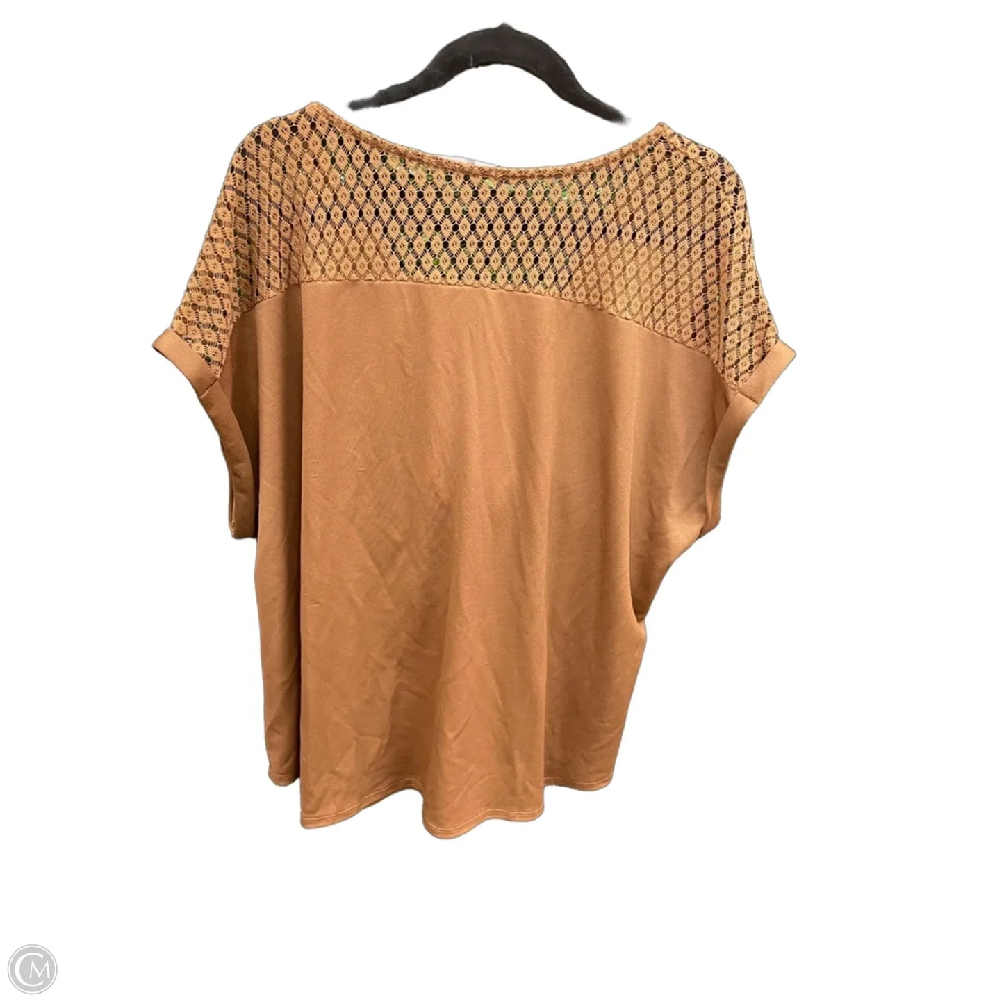 Top Short Sleeve By Daisy Fuentes In Brown, Size: 3x