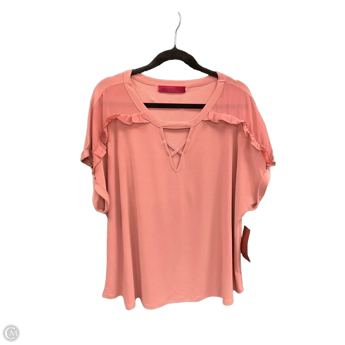 Top Short Sleeve By Love Scarlett In Mauve, Size: 3x