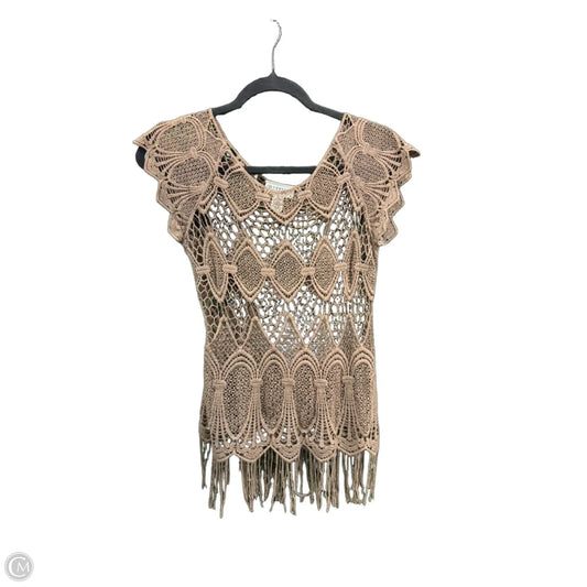 Top Short Sleeve By Versona In Brown, Size: Xs
