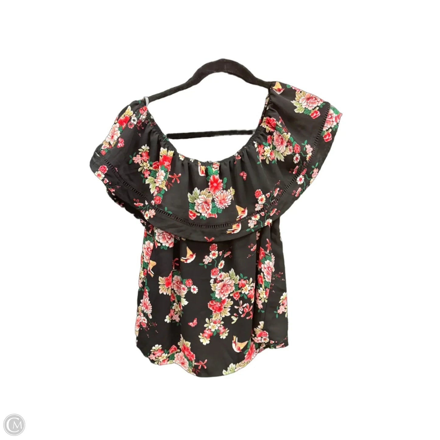 Top Short Sleeve By Lily White In Black & Pink, Size: S