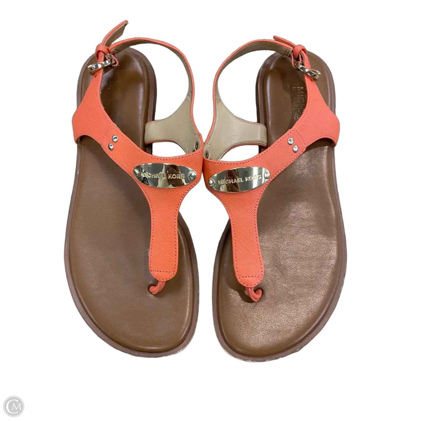 Sandals Flip Flops By Michael By Michael Kors In Orange, Size: 6.5
