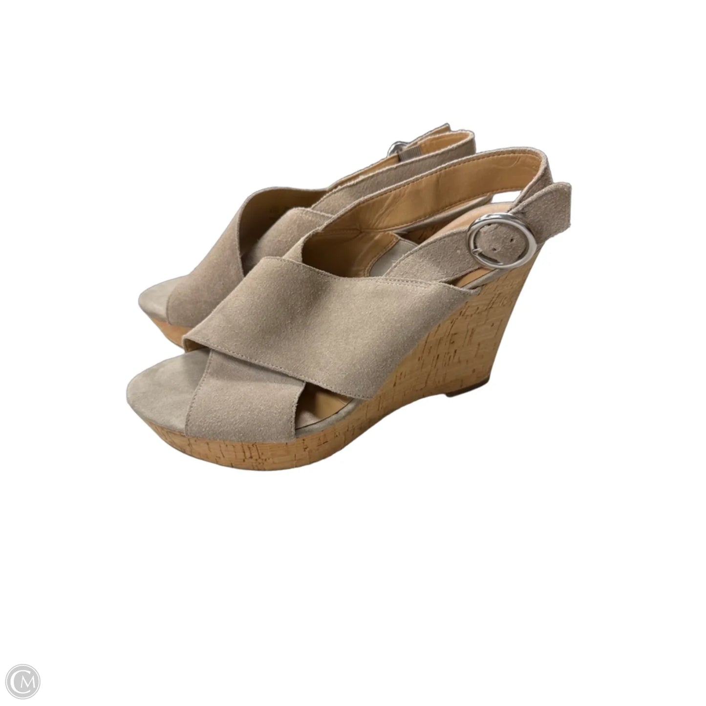Shoes Heels Wedge By Franco Sarto In Taupe, Size: 8.5