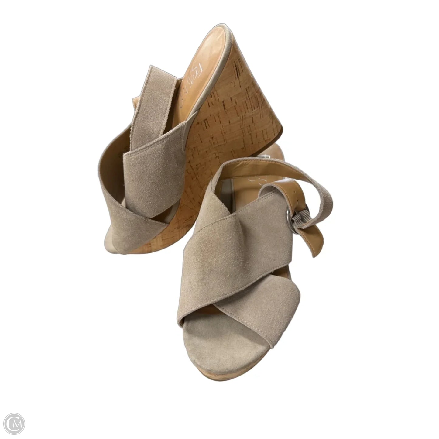 Shoes Heels Wedge By Franco Sarto In Taupe, Size: 8.5