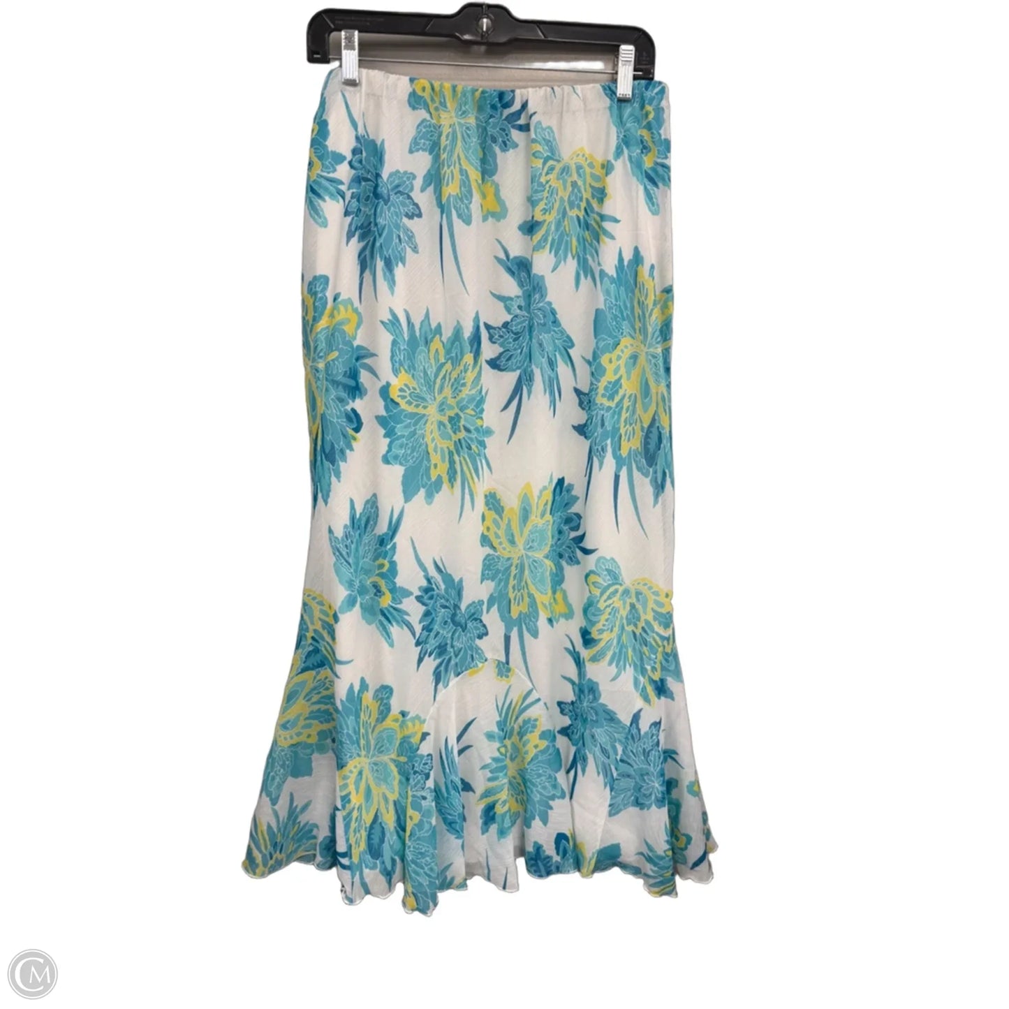 Skirt Maxi By Cato In Blue & White, Size: Xl