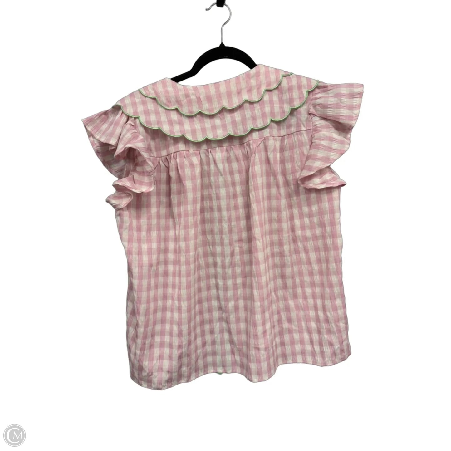 Top Short Sleeve By Fantastic Fawn In Green & Pink, Size: M