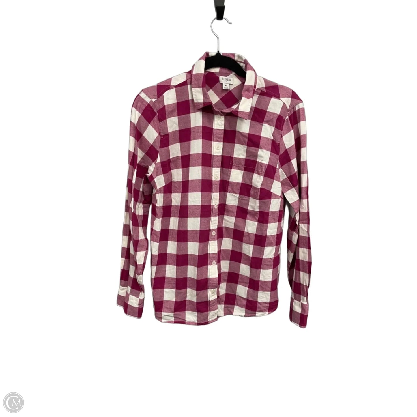 Top Long Sleeve By J. Crew In Cream & Pink, Size: M