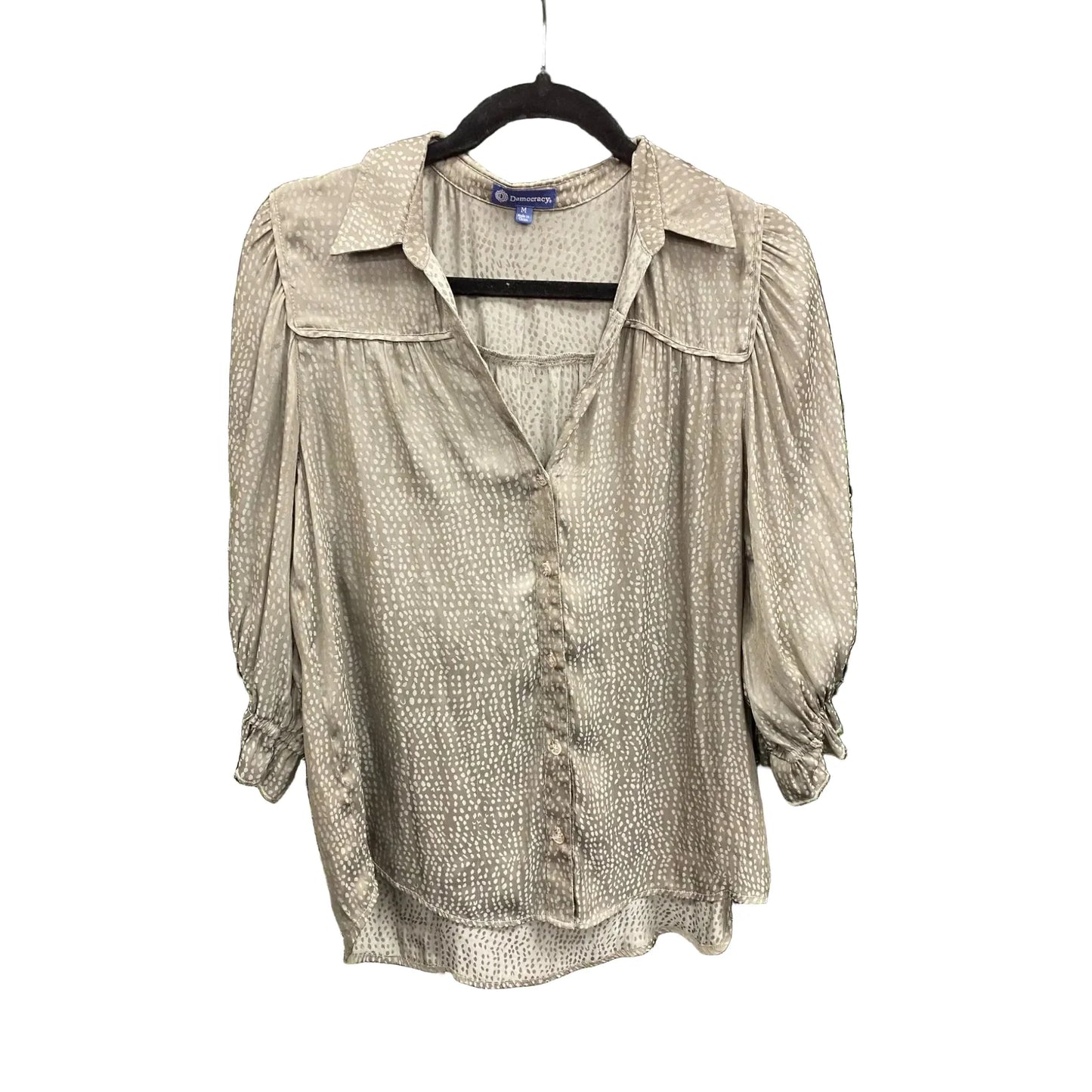 Top Long Sleeve By Democracy In Grey, Size: M