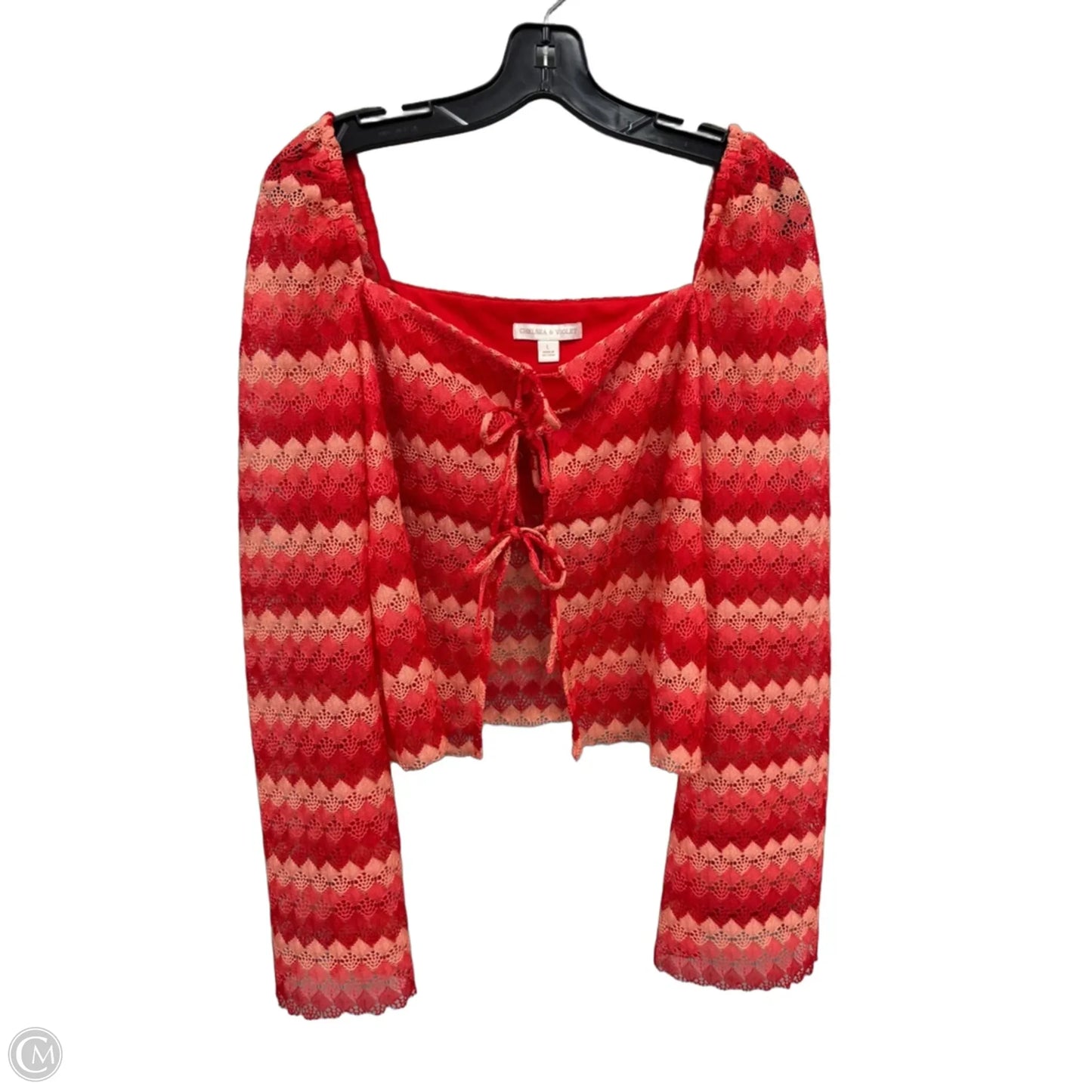 Top Long Sleeve By Chelsea And Violet In Orange & Pink, Size: L