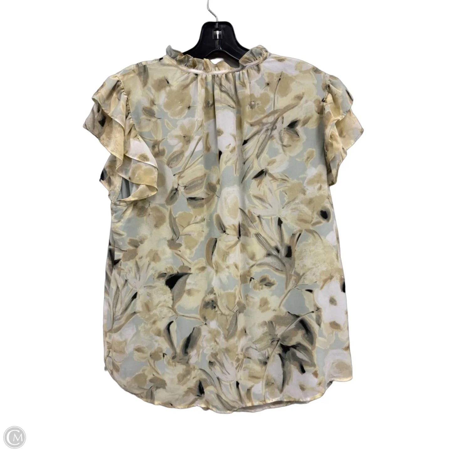 Top Short Sleeve By Anne Klein In Cream & Green, Size: L