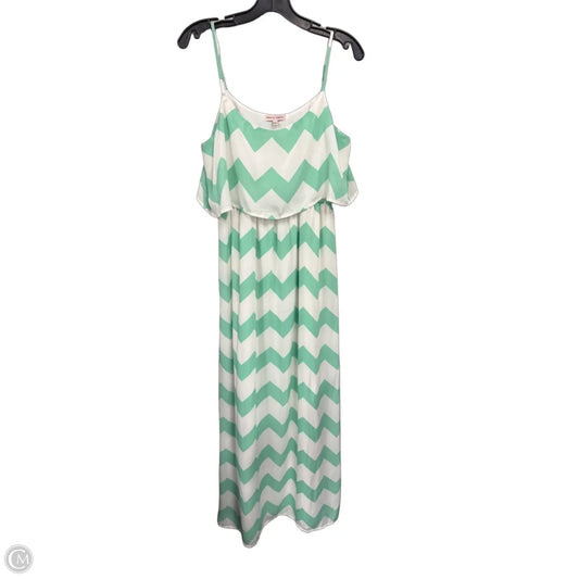 Dress Casual Maxi By Sequin Hearts In Green & White, Size: L