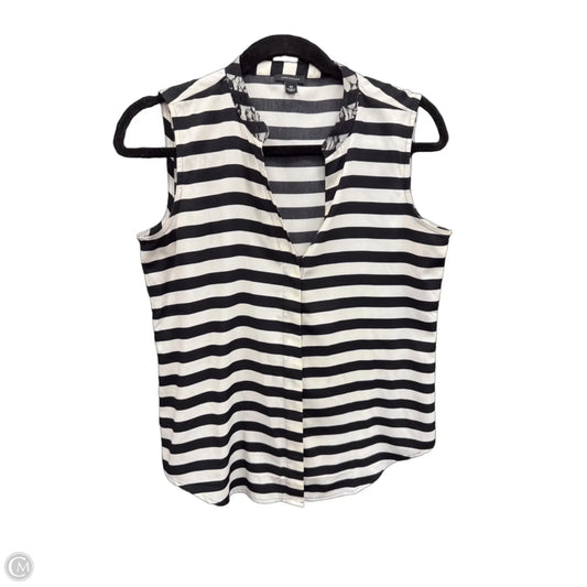 Top Sleeveless By Ann Taylor In Black & Cream, Size: Xs