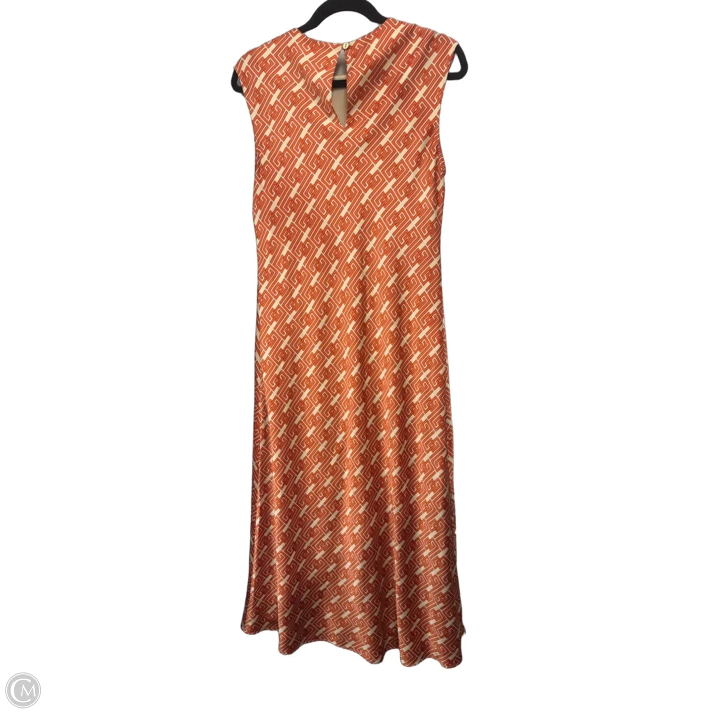 Dress Casual Maxi By Ann Taylor In Cream & Orange, Size: 8
