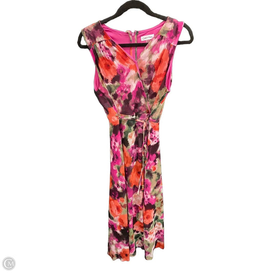 Dress Casual Maxi By Calvin Klein In Floral Print, Size: 10