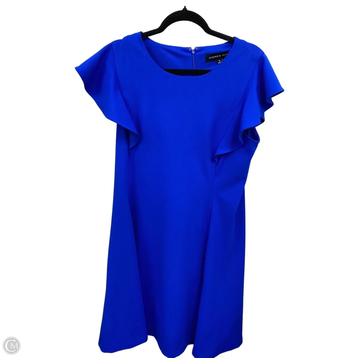 Dress Casual Midi By Andrew Marc In Blue, Size: 14